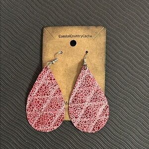 Pink Lace Teardrop Earrings